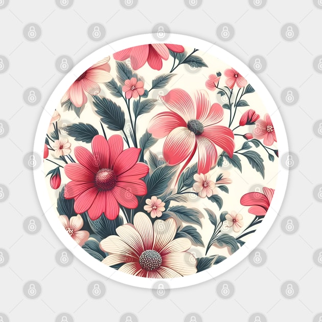 Pink Flowers Magnet by Jenni Arts